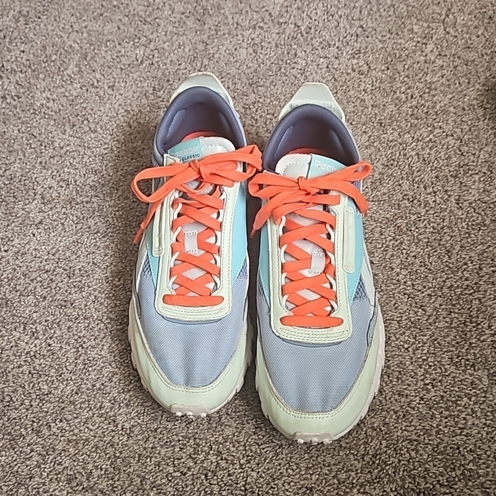 Reebok Classic Sneakers Sz US 10 Blue tones with Orange accents Pre-owned